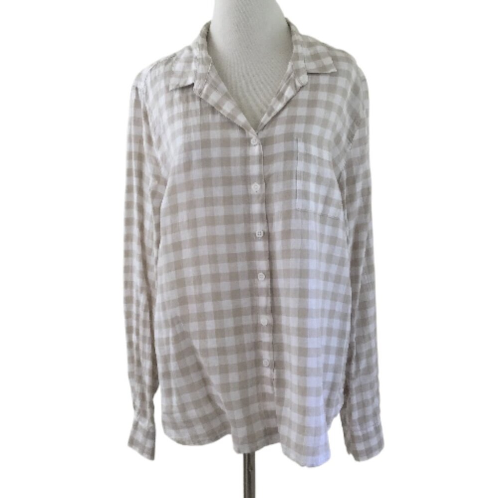 Garnet Hill Linen Checkered Shirt 12